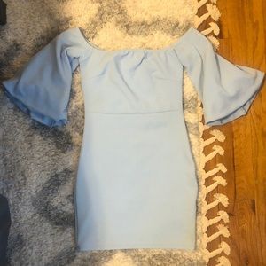 Off the Shoulder Baby Blue Dress